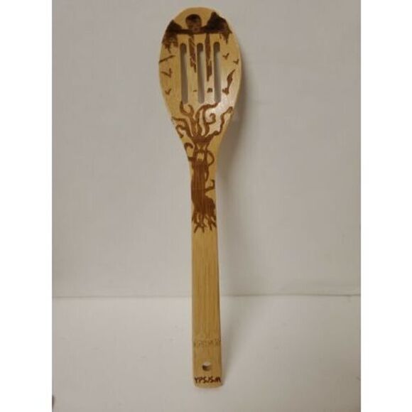 5 PCS Bamboo Spoons Cooking Serving Utensils Set -Magic Pattern Burned  Design - Picture 5 of 8